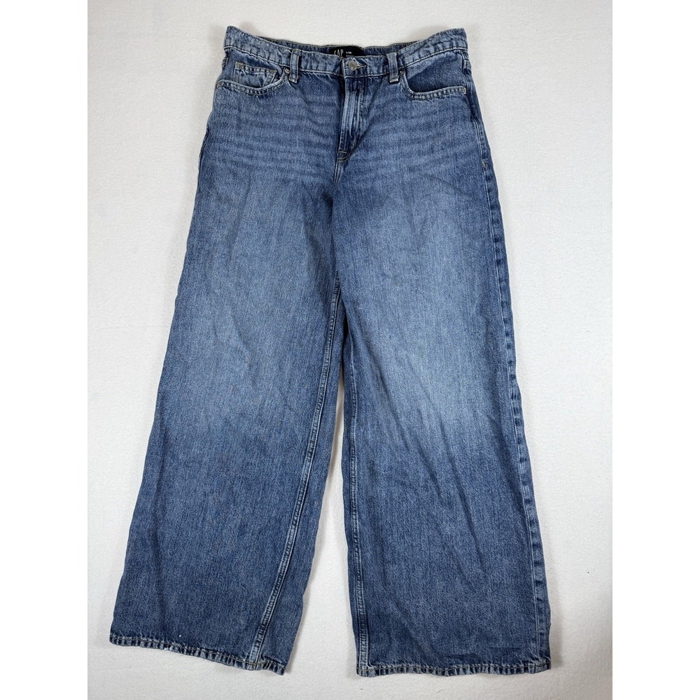 GAP Denim Womens High Rise Baggy Wide Leg Jeans Size 6 / 28L Medium Wash